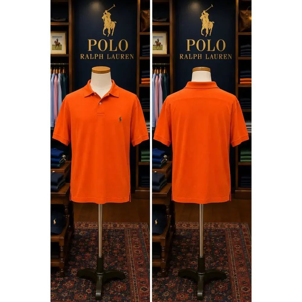 Polo Ralph Lauren Performance Polo Shirt Orange XL Big Pony Golf